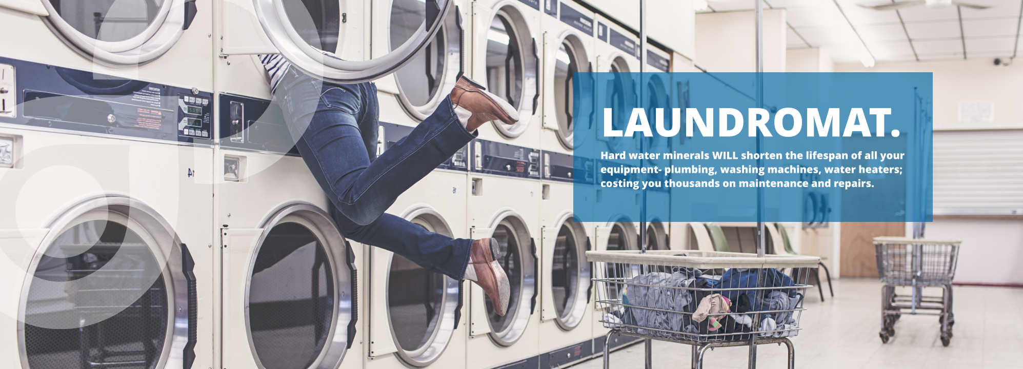 remove hard water scale from equipment laundromat